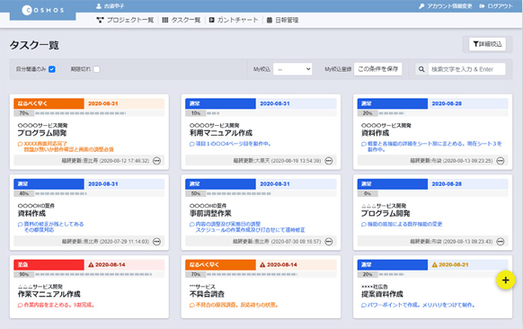プロジェクトの視覚的管理